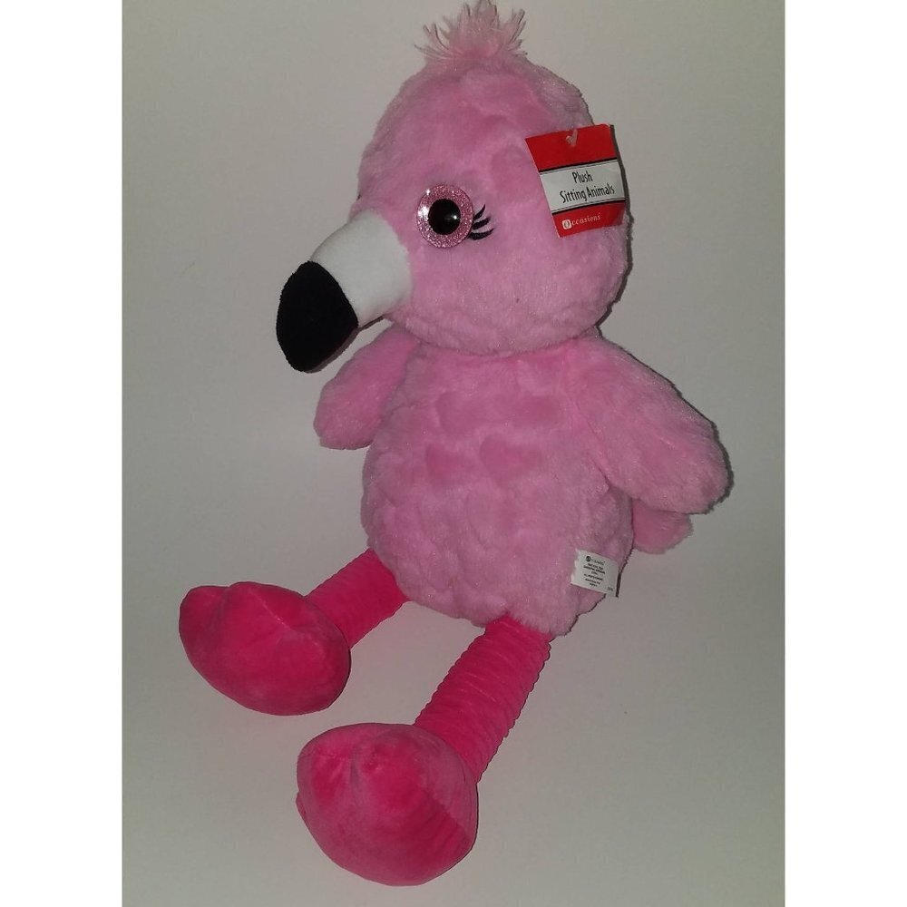 Occasions Pink Flamingo Plush Stuffed Animal Toy Bird Lovey Big Eyes w/Tag